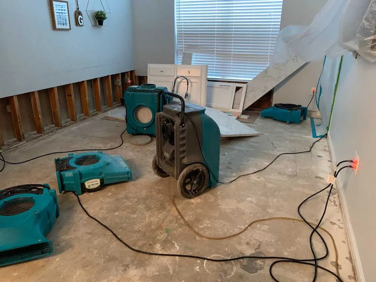 Dehumidifier in flood-cut room for Water Extraction & Removal in Maine